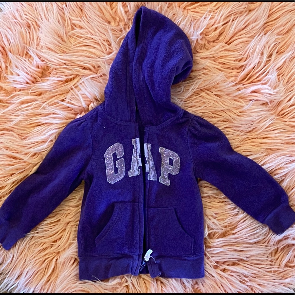 Gap 3t purple zippier logo hoodie